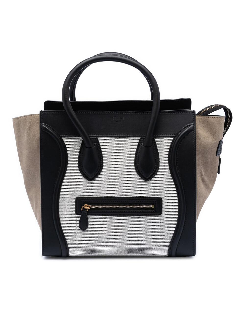 Celine Luggage Bag Canvas And Leather #287260C96B